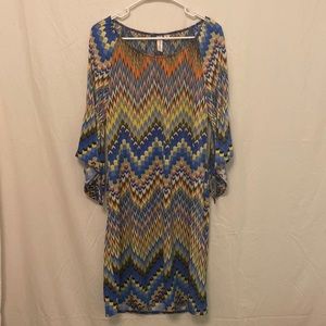 Womens Tacera Colorful Chevron Dress ~ M ~ Nice